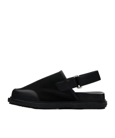 Marni Black Back Strap Mules In Black