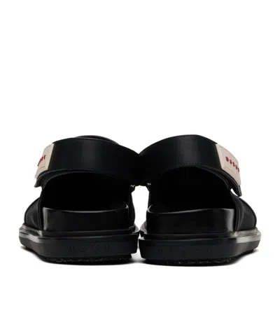Marni Black Back Strap Mules In Black