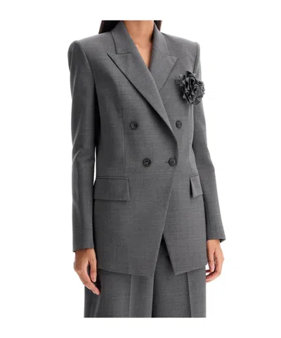 Giuseppe Di Morabito Double-breasted Wool Stretch Blazer In Gray