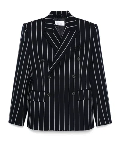 Giuseppe Di Morabito Double-breasted Pinstriped Blazer In Black
