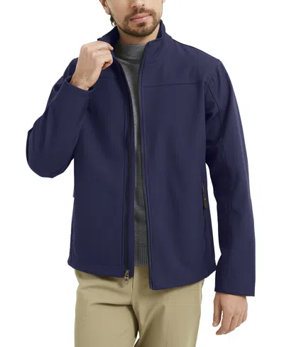 Hawke & Co. Men's Mountain Stretch Soft Shell Collar Jacket In Blue