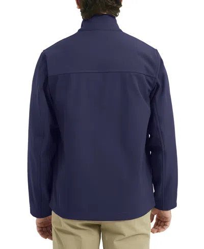Hawke & Co. Men's Mountain Stretch Soft Shell Collar Jacket In Blue