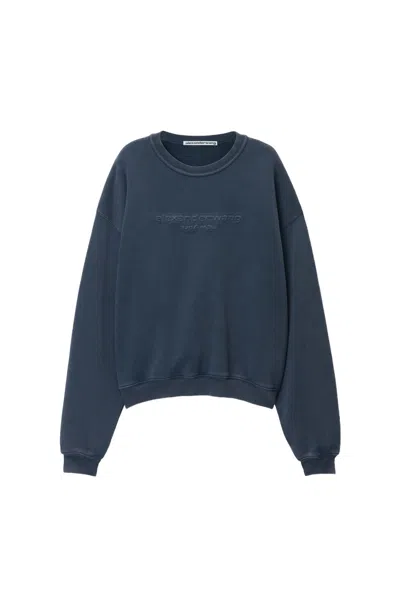 Alexander Wang Unisex Logo-embossed Sweatshirt In Cotton In Black