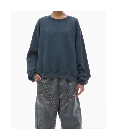 Alexander Wang Unisex Logo-embossed Sweatshirt In Cotton In Black