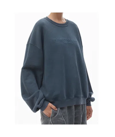 Alexander Wang Unisex Logo-embossed Sweatshirt In Cotton In Black