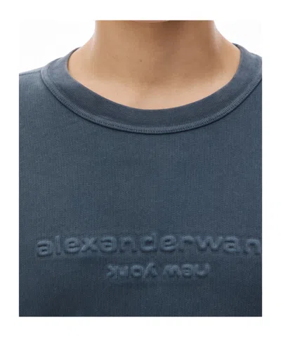 Alexander Wang Unisex Logo-embossed Sweatshirt In Cotton In Black