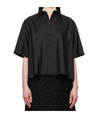 Jil Sander Spread Collar Shirt In Black