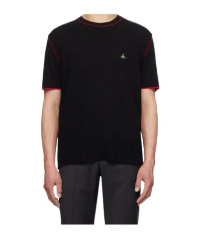 Vivienne Westwood Relaxed Fit Black Merino Wool And Cashmere Sweater In Black