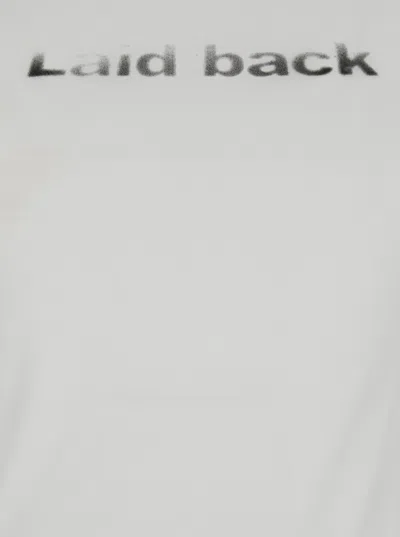 Low Classic 'laid Back' White Sleeveless Top With Round Neck And Print On The Front In White