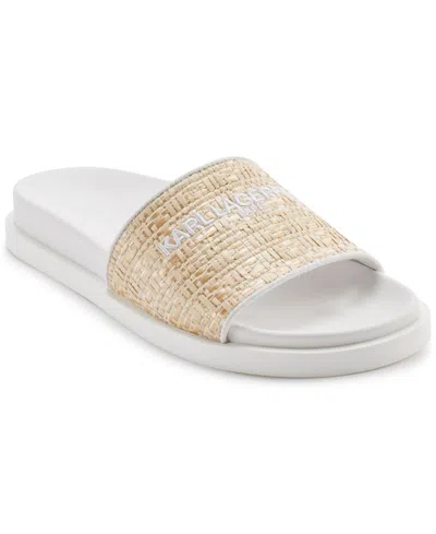 Karl Lagerfeld Women's Hazlet Slide Flat Sandals In White