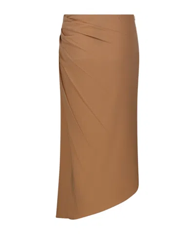 Max Mara Pleated Skirt In Brown