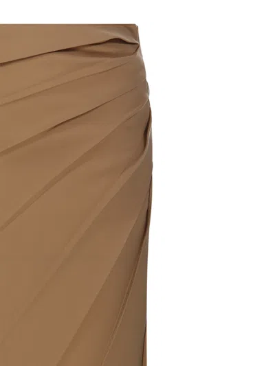 Max Mara Pleated Skirt In Brown