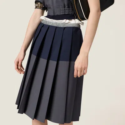 Miu Miu Mohair-wool Pleated Midi Skirt In Black