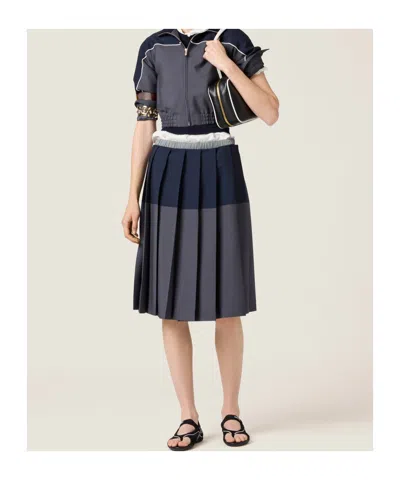 Miu Miu Mohair-wool Pleated Midi Skirt In Black