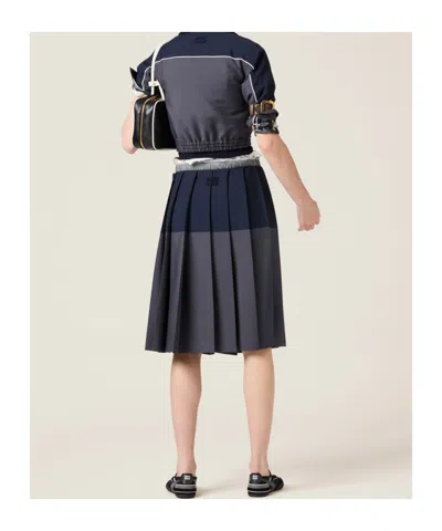 Miu Miu Mohair-wool Pleated Midi Skirt In Black