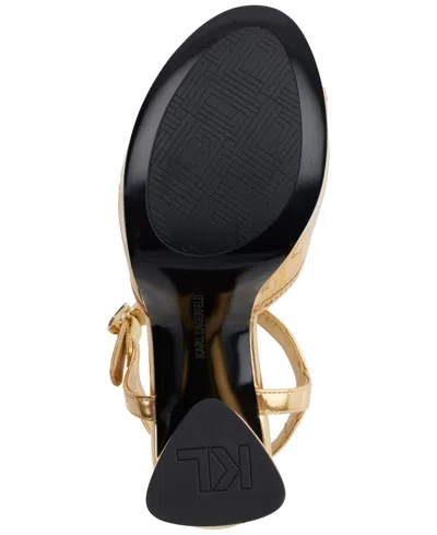 Karl Lagerfeld Women's Hallet Platform Ankle Strap Dress Sandals In Gold