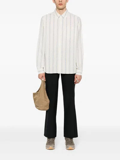 Wood Wood Aster Floral-jacquard Shirt In White