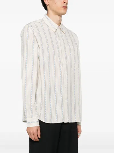 Wood Wood Aster Floral-jacquard Shirt In White