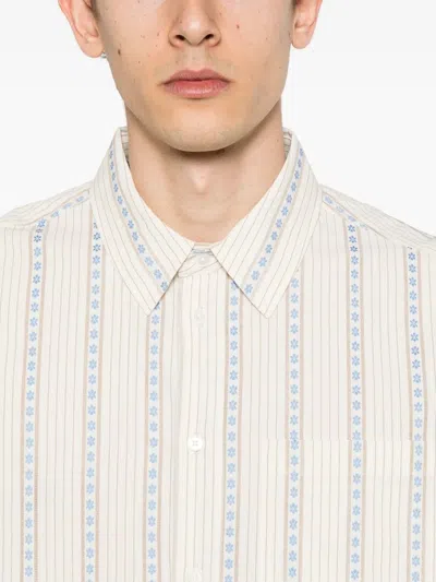 Wood Wood Aster Floral-jacquard Shirt In White