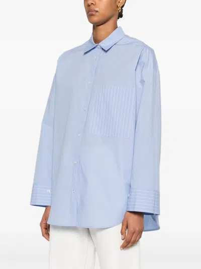 By Malene Birger Derris Striped Shirt In Organic Cotton In Blue