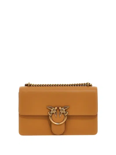 Pinko Love One Classic Simply Crossbody Bag In Braun