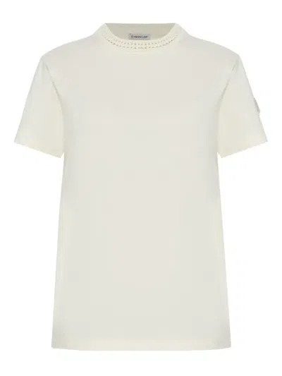 Moncler Crochet-detail Cotton T-shirt In Animal Print