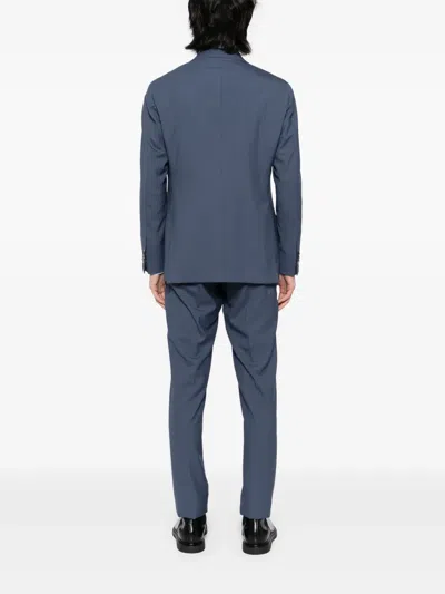 Caruso Double-breasted Suit In Blue