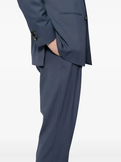 Caruso Double-breasted Suit In Blue