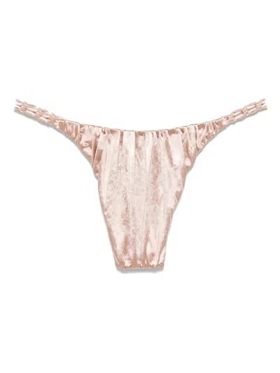 Isa Boulder Braided-strings Bikini Bottoms In Pink