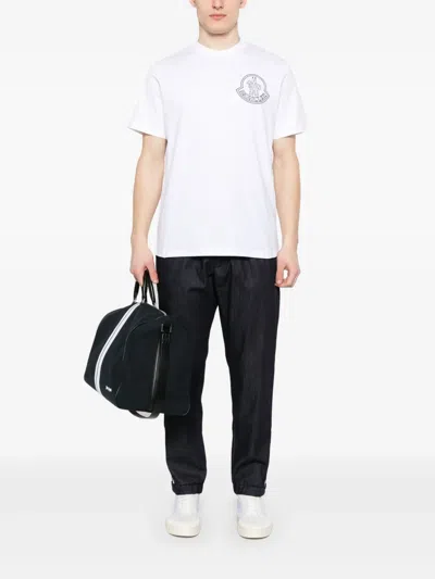 Moncler Men Cotton Pack Of Three Logo Patch T-shirts In White