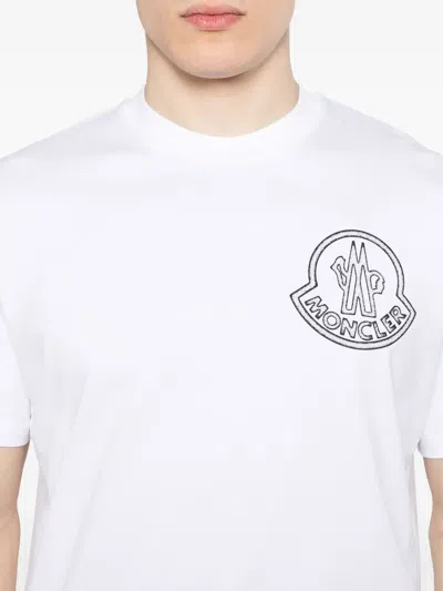 Moncler Men Cotton Pack Of Three Logo Patch T-shirts In White