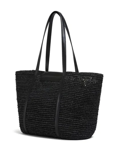 Marni Trunkaroo Tote In Black Raffia In Black