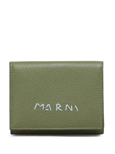 Marni Tri-fold Wallet In Green