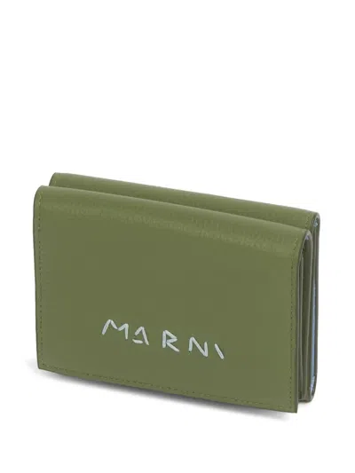 Marni Tri-fold Wallet In Green
