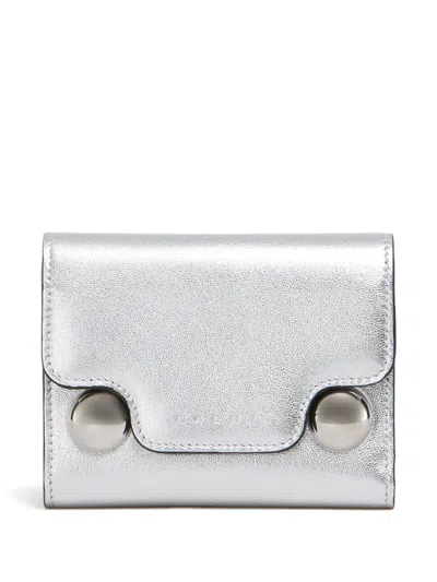 Marni Trunkaroo Tri-fold Wallet In Grey