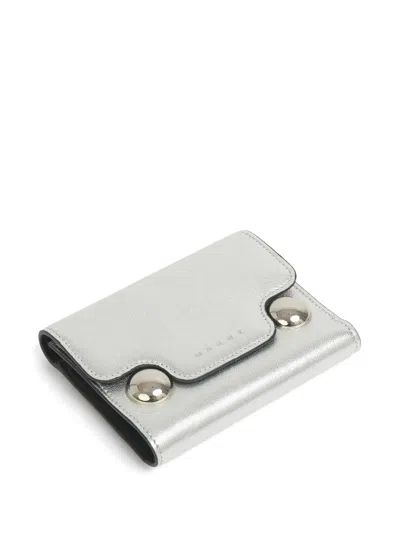 Marni Trunkaroo Tri-fold Wallet In Grey