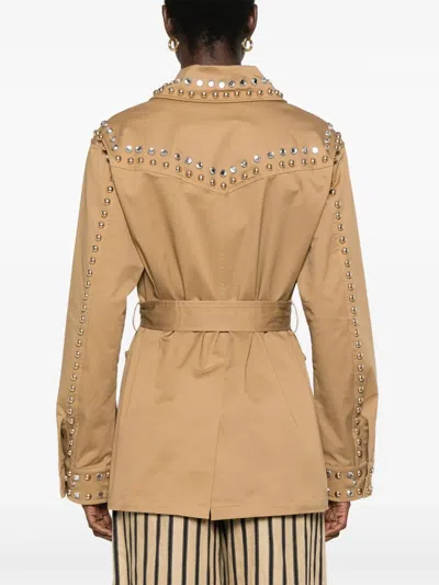 P.a.r.o.s.h Stud-embellished Jacket In Brown