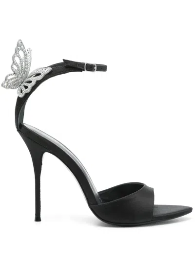 Sophia Webster Aura Sandals In Black Satin