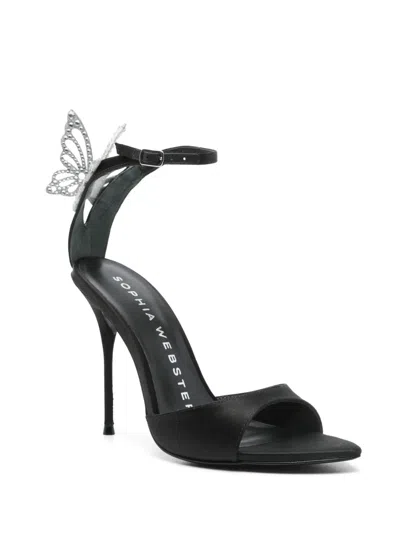 Sophia Webster Aura Sandals In Black Satin