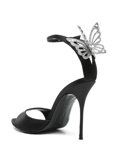 Sophia Webster Aura Sandals In Black Satin