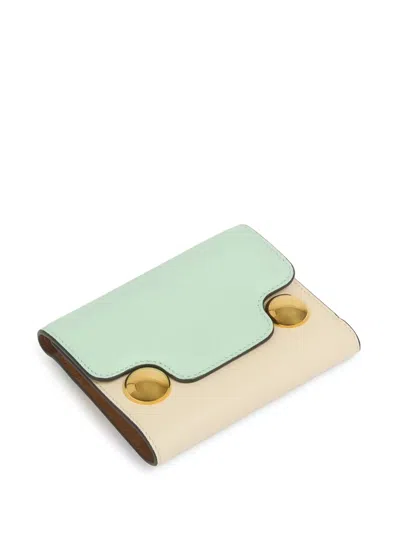 Marni Trunkaroo Tri-fold Wallet In Green