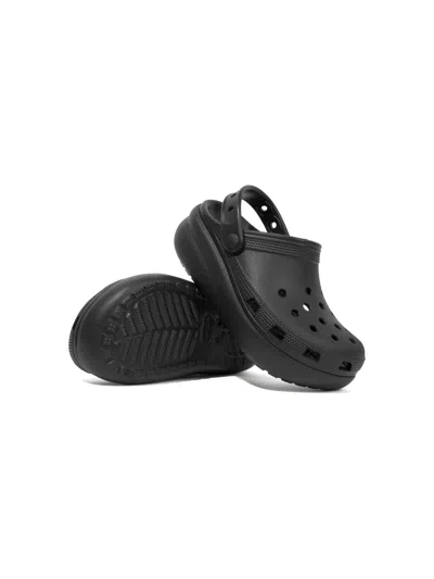 Crocs Classic Perforated Sandals In Black