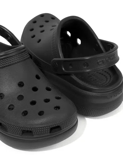 Crocs Classic Perforated Sandals In Black