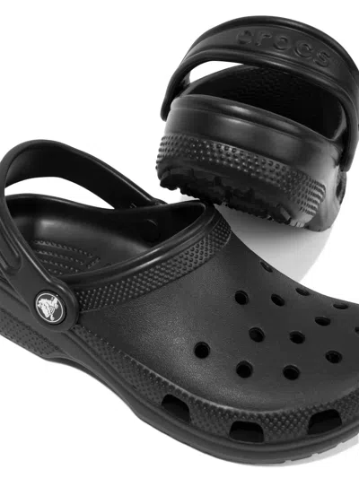 Crocs Kids Black Classic Clogs In Black