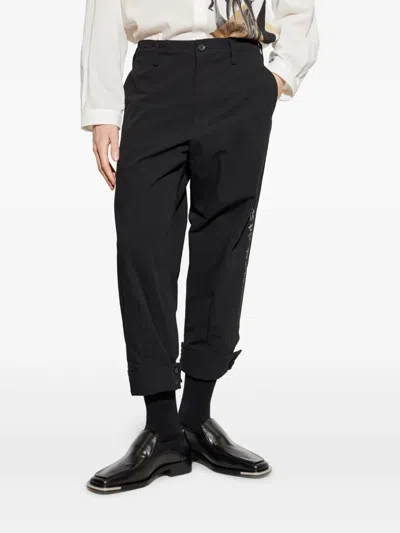 Yohji Yamamoto Black Printed Trousers