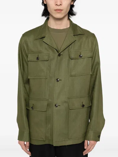 Tagliatore Hemdjacke Aus Leinen In Grün
