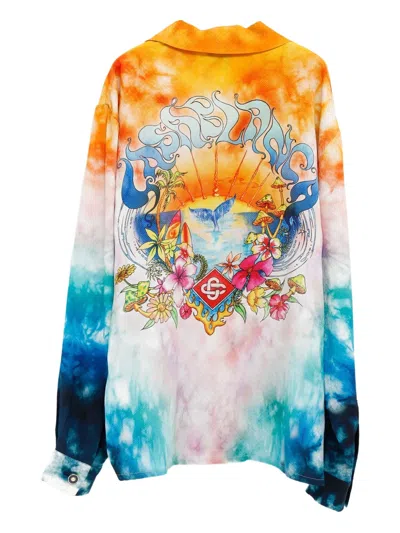 Casablanca Surf Trip Shirt In Blau