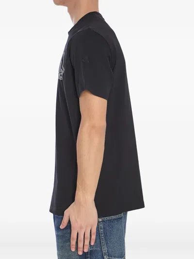 Moncler Logo Cotton T-shirt In Black