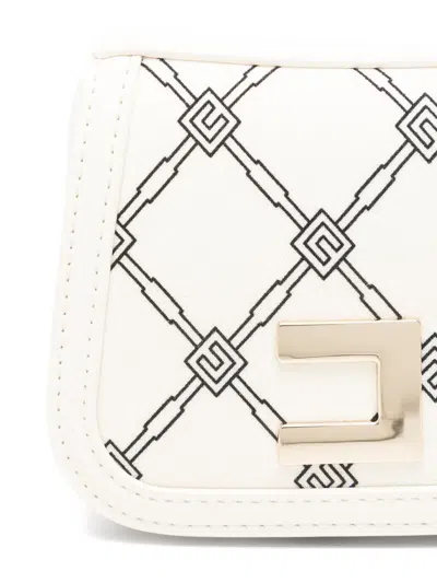 Elisabetta Franchi La Mia Bambina Monogram-pattern Cross Body Bag In White