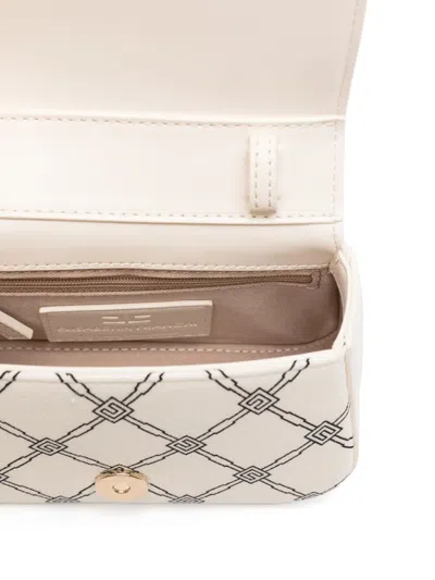 Elisabetta Franchi La Mia Bambina Monogram-pattern Cross Body Bag In White